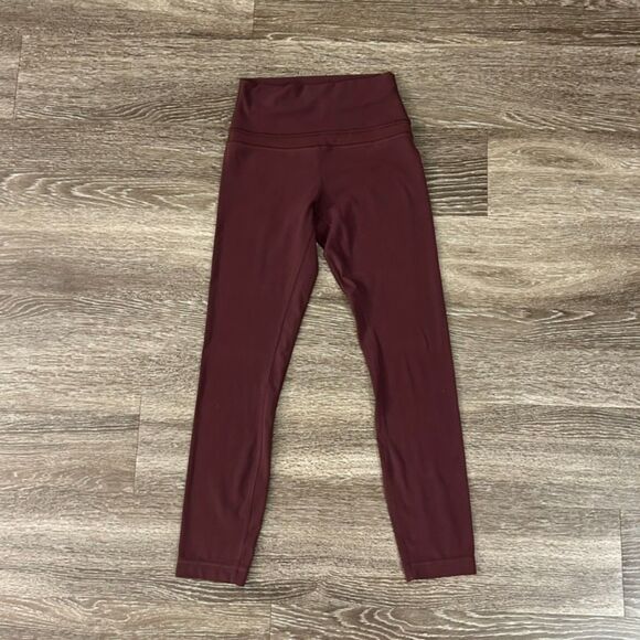 EUC Lululemon Align High-Rise Pant Bordeaux Drama Size 4 Yoga Leggings Maroon - Picture 4 of 12